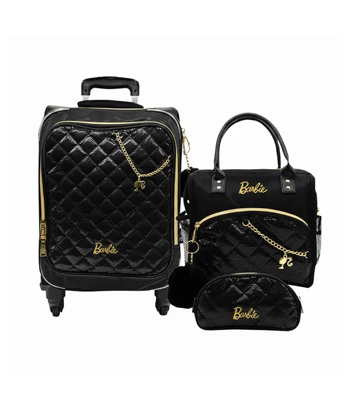 Pack Escolar Maleta Lonchera y Cartuchera Barbie Black Premium – 3 Piezas