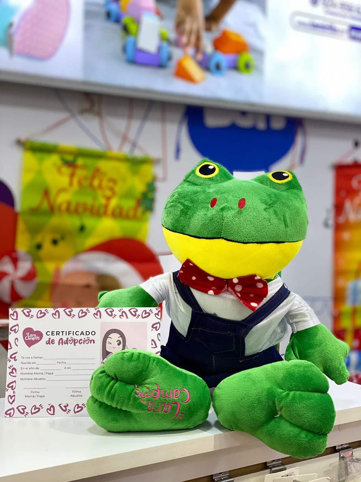 Peluche Rana René con Certificado de Adopción
