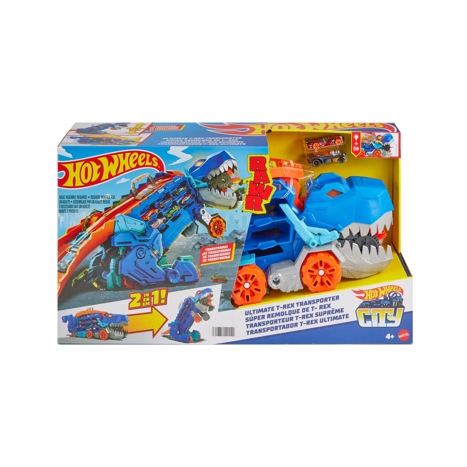 Pista Hot Wheels Remolque Tiburón T-Rex con Lanzador y Come Autos en Juguetería - foto 5 | La Mirilla Kids