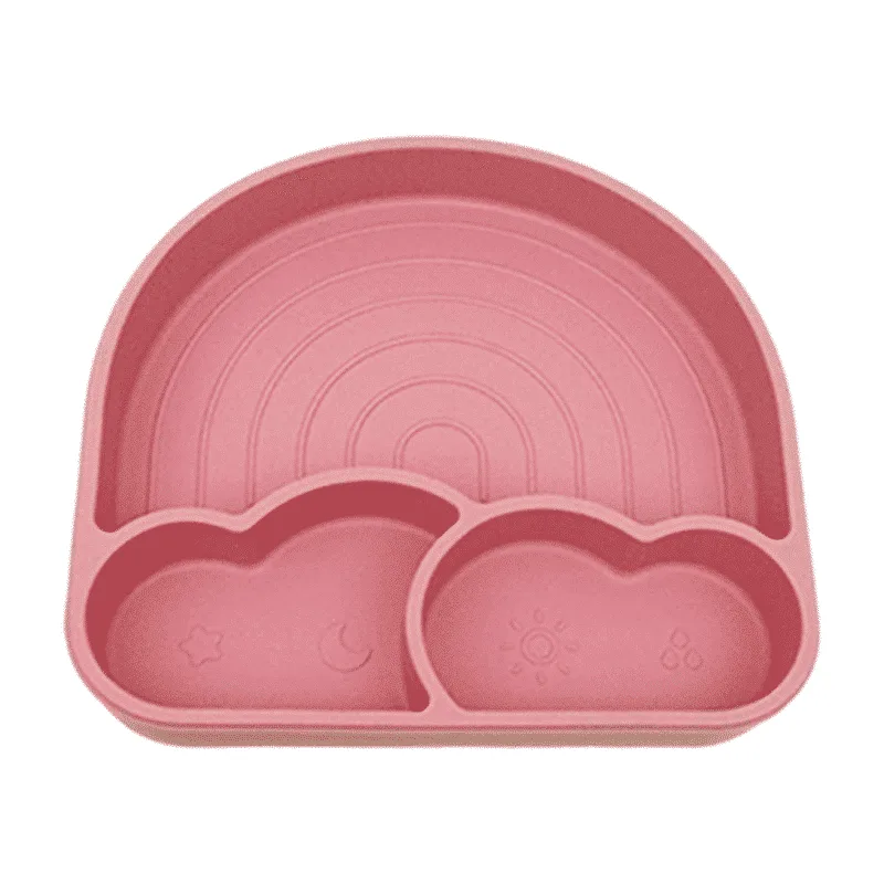 PLATO DE SILICONA ARCOÍRIS PARA BEBÉ en Bebés | La Mirilla Kids
