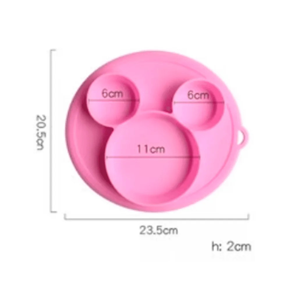 Plato de silicona Mickey rosa en Bebés | La Mirilla Kids