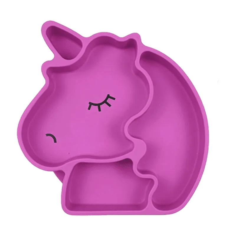 PLATO DE SILICONA PARA BEBÉ UNICORNIO en Bebés | La Mirilla Kids