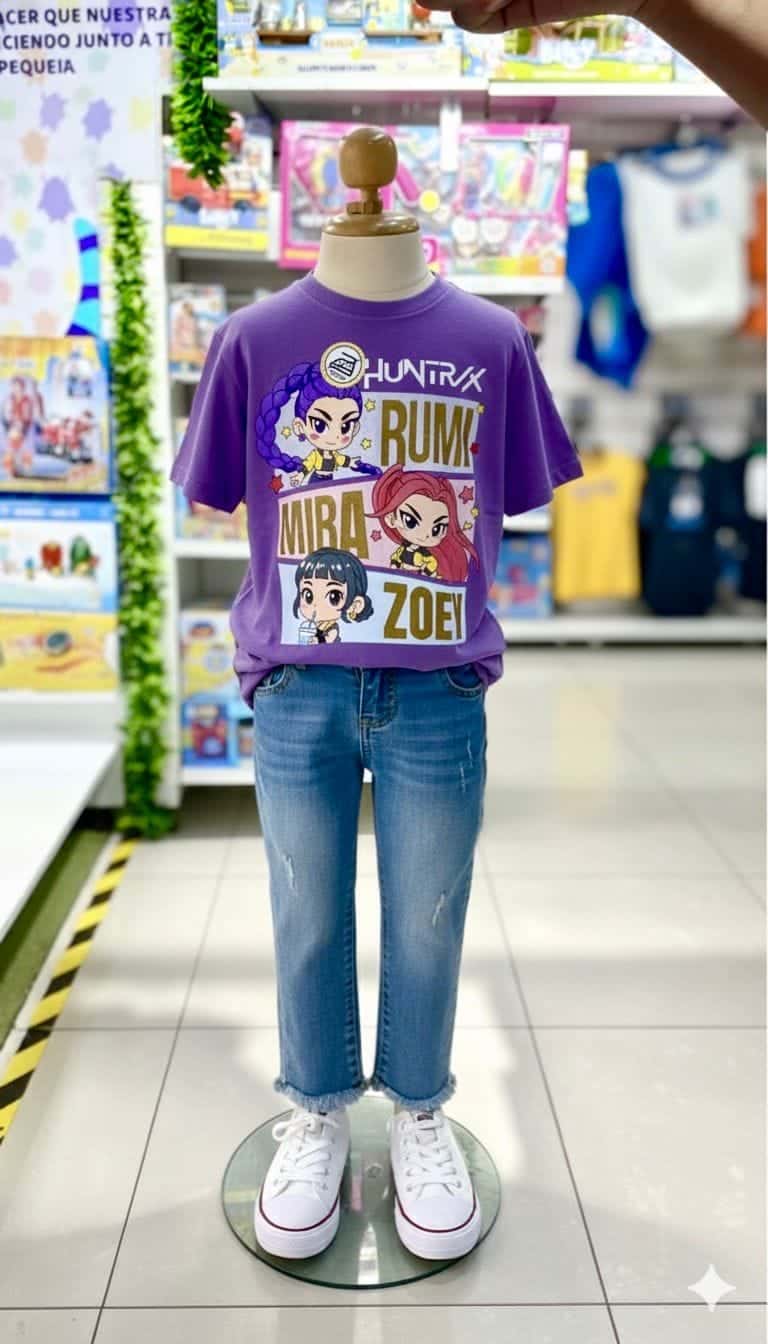 Polo Huntrix para Niña – Color Morado