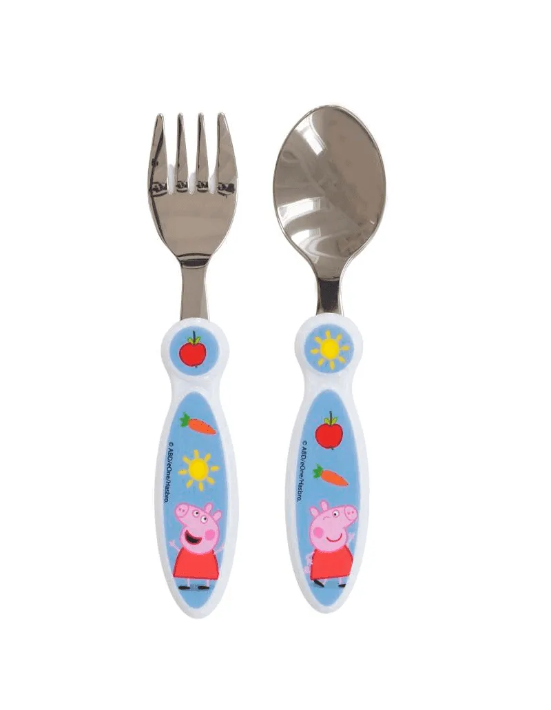 Set de Cubiertos Metálicos Pepa Pig en Accesorios de lonchera | La Mirilla Kids