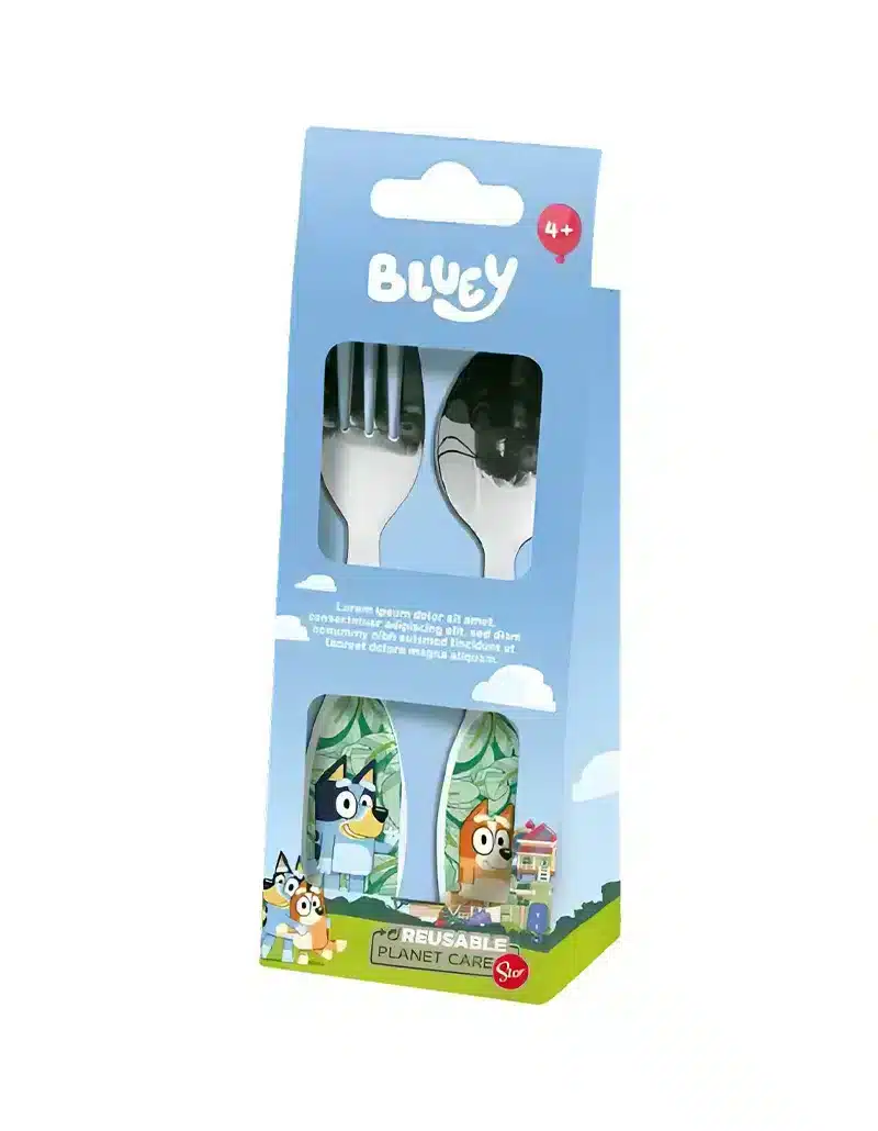 Set de Cubiertos X2 para Niño Bluey