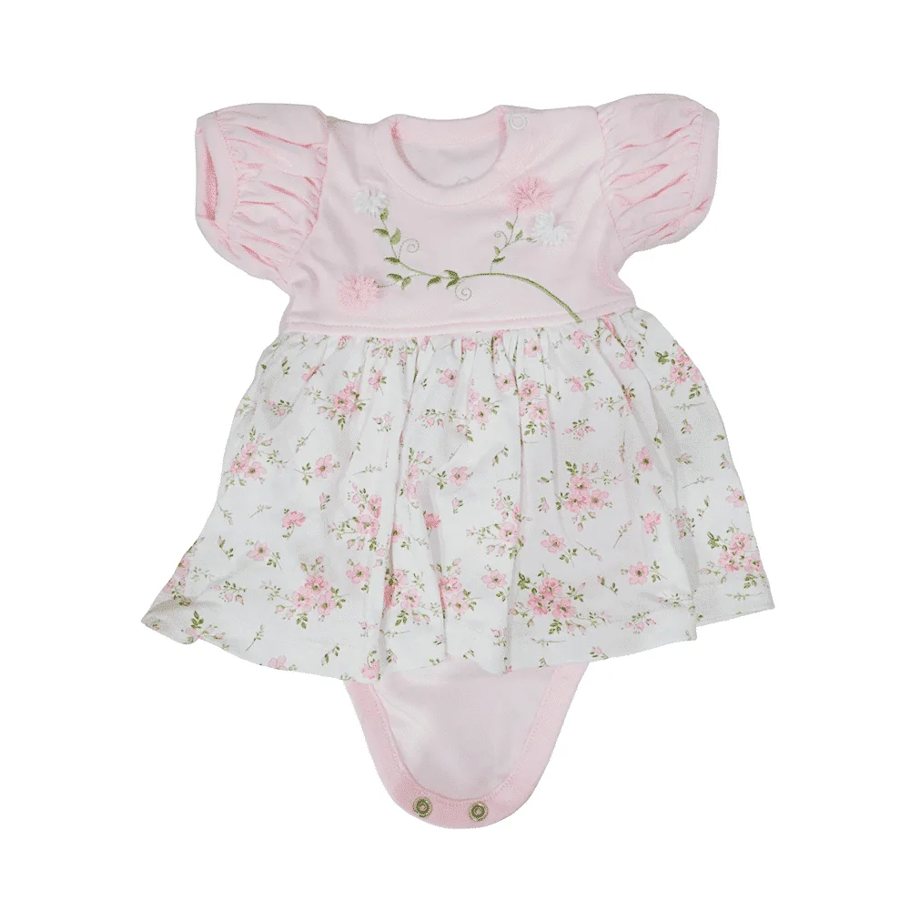 Vestido para Bebé Bordado Rosado en Bebés | La Mirilla Kids
