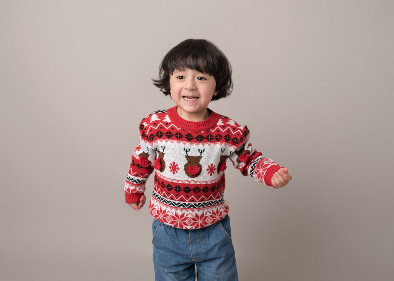 Chompa Navideña Renos Rojos