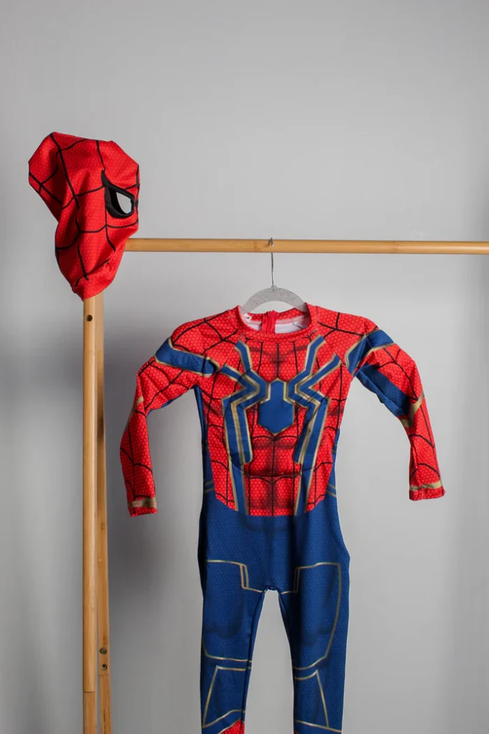 Disfraz Iron Spider para niños rojo con detalles dorados