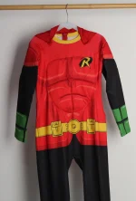 Disfraz Robin para niños con traje, capa amarilla y máscara