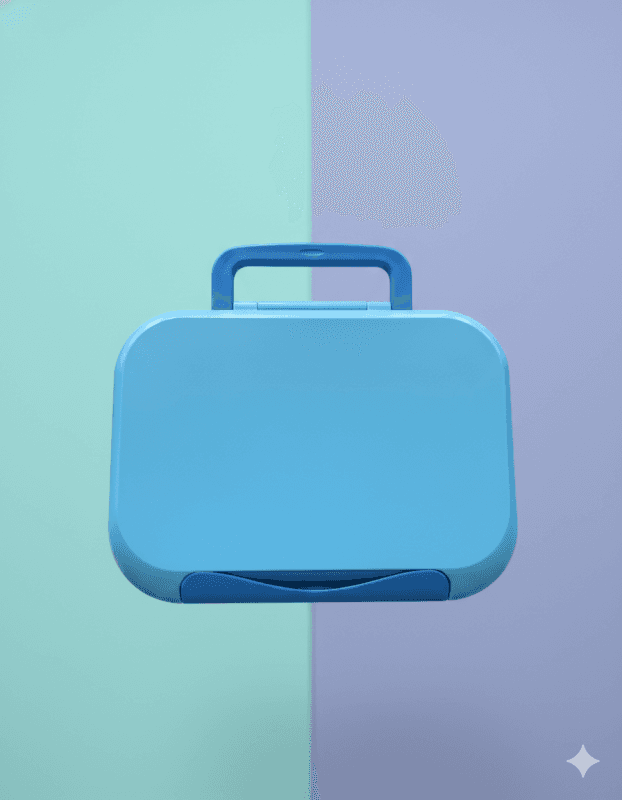 Bento box antiderrame azul con compartimentos amplios para niños La Mirilla Kids