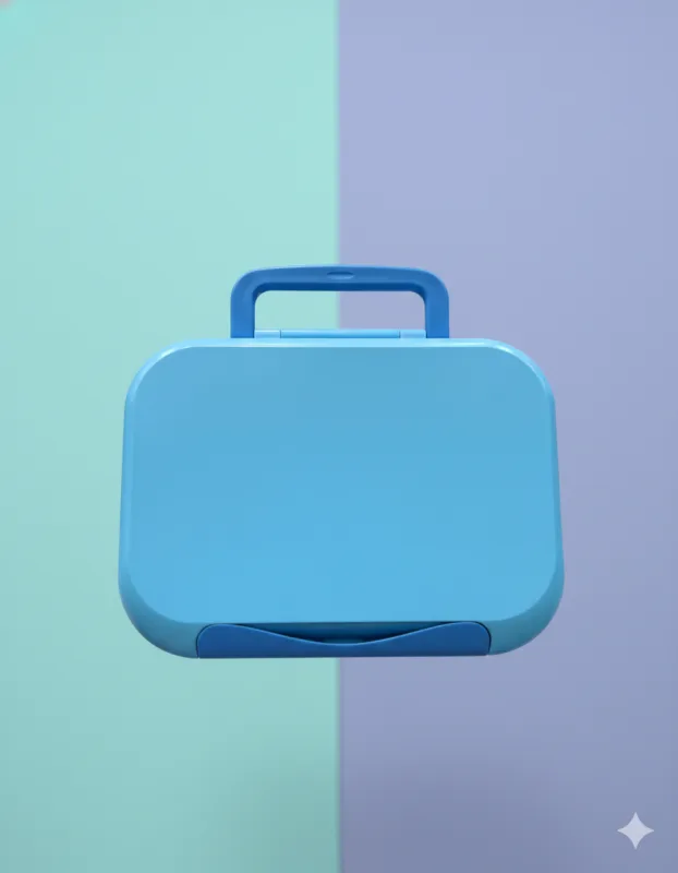 Bento box antiderrame azul con compartimentos amplios para niños La Mirilla Kids