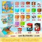 Bloque Magnético Mundo Pirata Estilo Minecraft 100 Piezas - Imagen 4
