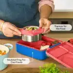OmieBox - Lonchera Térmica Bento para Niños (Comida Fría y Caliente) - Azul/Rojo - Imagen 5