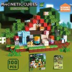Bloques Magnéticos 100 Piezas Tema Bosque y Granja