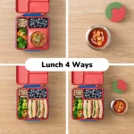 OmieBox - Lonchera Térmica Bento para Niños (Comida Fría y Caliente) - Azul/Rojo - Imagen 6