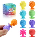 Kit de Pelotas Sensoriales Anti estrés x8 - Texturas Únicas y Juguetes de Baño - Imagen 3