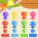 Kit de Pelotas Sensoriales Anti estrés x8 - Texturas Únicas y Juguetes de Baño - Imagen 6