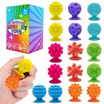 Kit de Pelotas Sensoriales Anti estrés x8 - Texturas Únicas y Juguetes de Baño