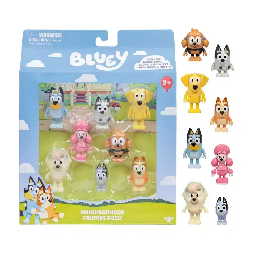 726542-1200-auto.webp Pack 8 Figuras Bluey Amigos del Vecindario para Niños - Imagen 1