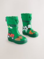 Botas de Agua Verde Animales de Granja con Thinsulate Térmico™ para Niños