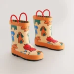 Botas de Agua con Asa Color Naranja con Perritos – Edición Limitada para Niños