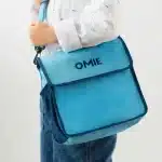 OmieTote Lonchera de Tela Plegable y Lavable - Celeste - Imagen 3