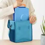 OmieTote Lonchera de Tela Plegable y Lavable - Celeste - Imagen 2
