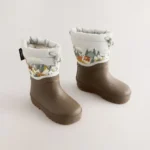 Botas para Niñas Oso Marrón con Puños Acolchados