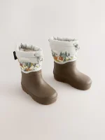 Botas para Niñas Oso Marrón con Puños Acolchados