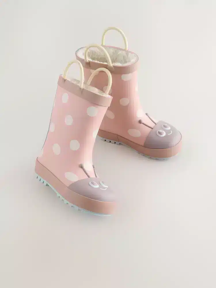 F21552s.webp Mariquita Rosa – Botas de Agua con Asa para Niños | Edición Limitada - Imagen 1