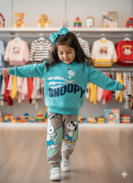 Conjunto Snoopy para niños celeste y gris | Comodidad y estilo infantil - Imagen 2