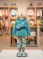 Conjunto Snoopy para niños celeste y gris | Comodidad y estilo infantil