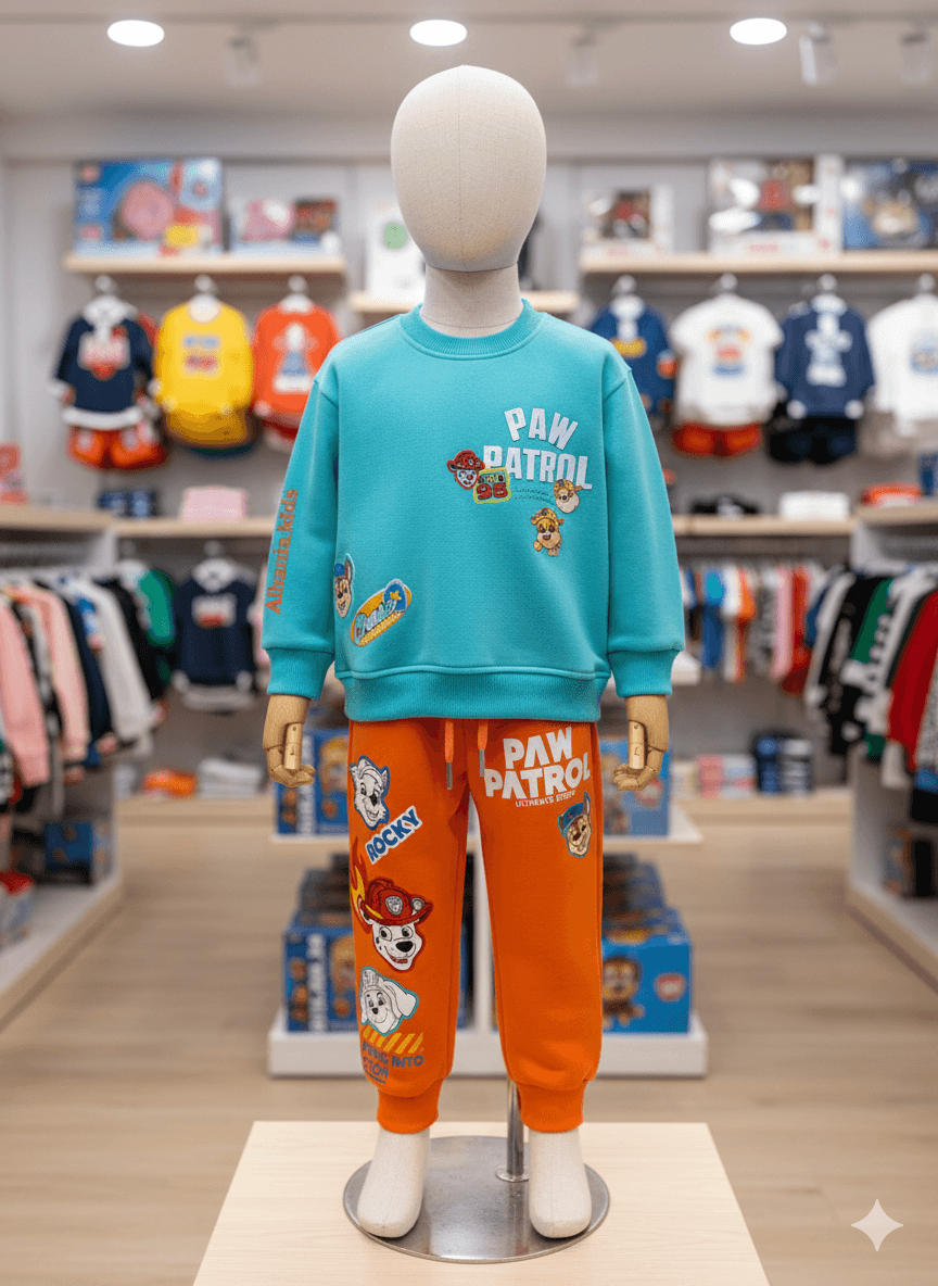 Gemini_Generated_Image_gen81bgen81bgen8.png Conjunto infantil Paw Patrol | Modelo turquesa con naranja para niños - Imagen 1