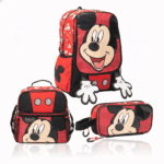 Pack de Mochila Premium Mickey Mouse: Mochila Ergonómica, Lonchera y Cartuchera