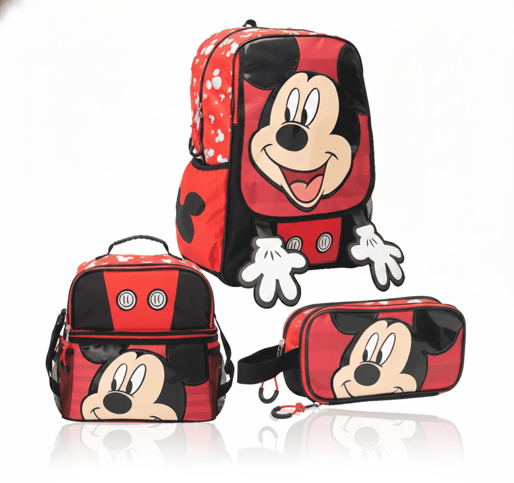 Gemini_Generated_Image_i3p762i3p762i3p7-1.png Pack de Mochila Premium Mickey Mouse: Mochila Ergonómica, Lonchera y Cartuchera - Imagen 1