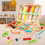 Juego de Herramientas de Madera para Niños en Maleta – 35 piezas