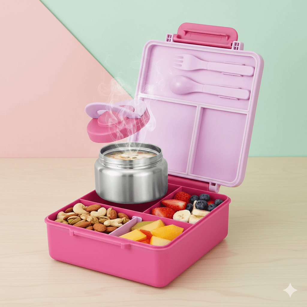 Gemini_Generated_Image_sf0qvnsf0qvnsf0q.png Lunch Box con Termo de Comida Rosado para Niños | La Mirilla Kids - Imagen 1