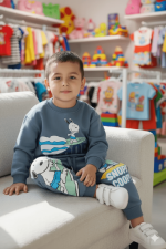 Conjunto Snoopy para niños color acero | Suave, cómodo y moderno - Imagen 2