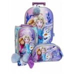 Pack Escolar Maleta Lonchera y Cartuchera Frozen Ana y Elsa PREMIUM - 3 Piezas