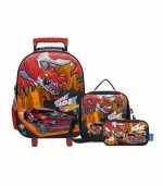 Pack Escolar Maleta Lonchera y Cartuchera Hot Wheels Dragon PREMIUM - 3 Piezas