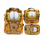 Pack Escolar Mochila Lonchera y Cartuchera de Garfield PREMIUM - 3 Piezas