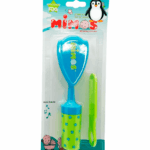 Peine y cepillo con sonaja verde