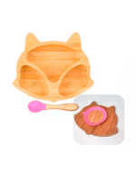 Plato Bambú Antideslizante Con Cuchara - Imagen 2