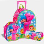 Pack Escolar Mediano Pocoyo y Elly: Maleta EVA 3D, Lonchera y Cartuchera