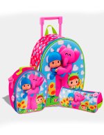 Pack Escolar Mediano Pocoyo y Elly: Maleta EVA 3D, Lonchera y Cartuchera