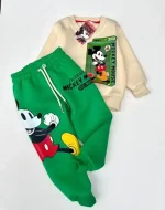 Conjunto Mickey Mouse para niños color crema con verde - Imagen 3