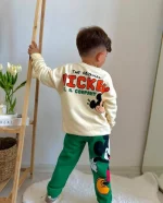 Conjunto Mickey Mouse para niños color crema con verde - Imagen 2