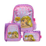 Pack Escolar Mochila Lonchera y Cartuchera Barbie Mascotas PREMIUM - 3 Piezas