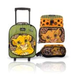 Pack de Maleta Premium El Rey León: Colección Escolar Simba 3 en 1 con Ruedas