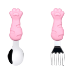 Cubiertos de Silicona Gato Rosado